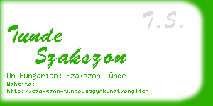 tunde szakszon business card